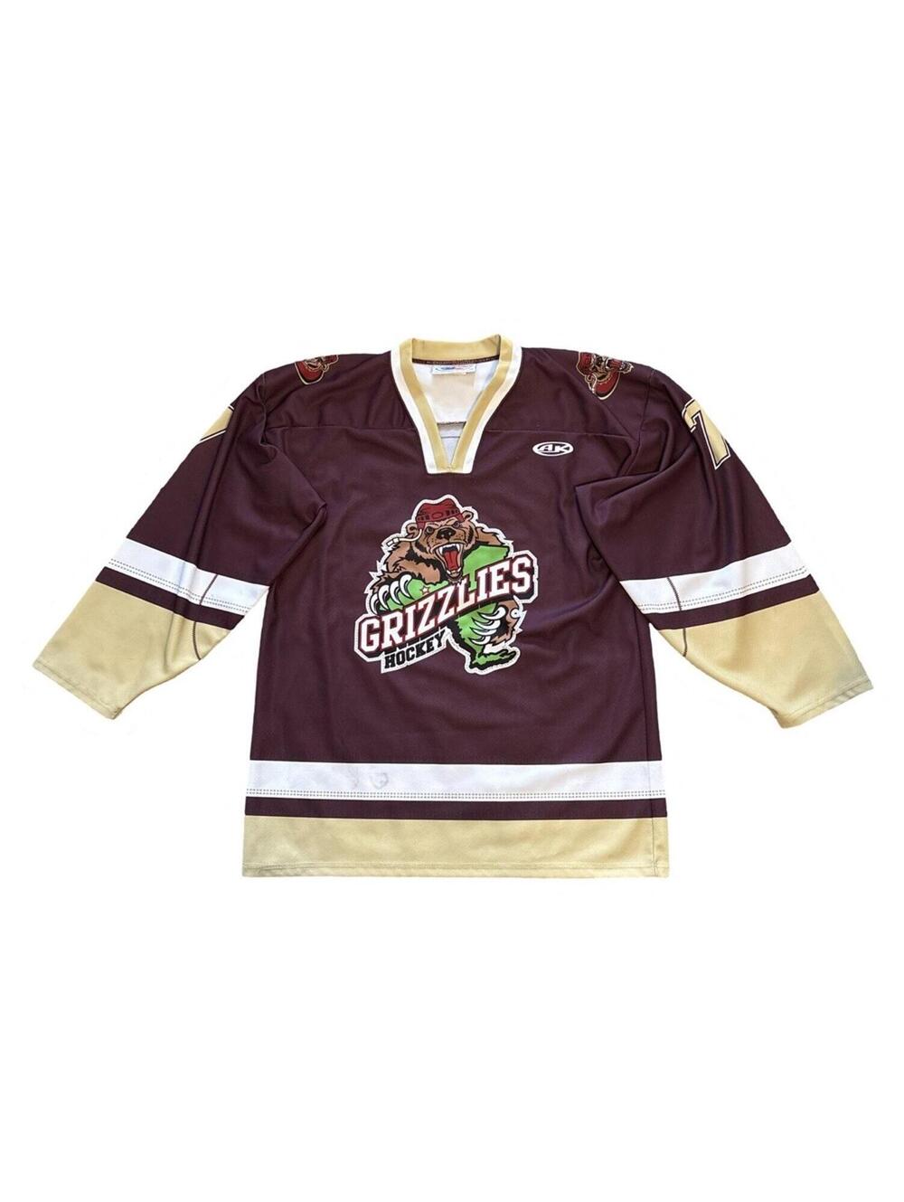 Grizzlies Hockey Athletic Knit Jersey Men's Size Medium Vintage